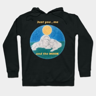 Just you me and the moon - lions Hoodie